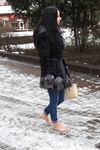 Feet - Victoria B - 2016-07-29 Barefoot in the snowy street