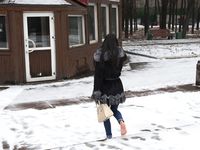 Feet - Victoria B - 2016-07-29 Barefoot in the snowy street