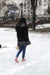 Feet - Victoria B - 2016-07-29 Barefoot in the snowy street