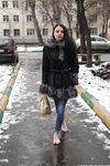 Feet - Victoria B - 2016-07-29 Barefoot in the snowy street