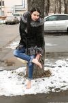 Feet - Victoria B - 2016-07-29 Barefoot in the snowy street