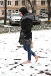Feet - Victoria B - 2016-07-29 Barefoot in the snowy street