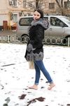 Feet - Victoria B - 2016-07-29 Barefoot in the snowy street