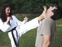 Barefoot Karate Facekicks