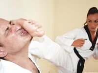 Barefoot Karate Facekicks