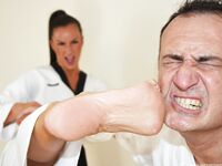 Barefoot Karate Facekicks