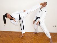 Barefoot Karate Facekicks
