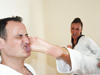 Barefoot Karate Facekicks