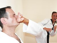 Barefoot Karate Facekicks