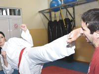 Barefoot Karate Facekicks