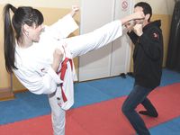 Barefoot Karate Facekicks