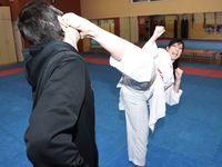 Barefoot Karate Facekicks