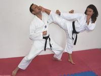 Barefoot Karate Facekicks