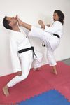 Barefoot Karate Facekicks