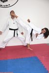 Barefoot Karate Facekicks