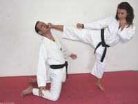 Barefoot Karate Facekicks