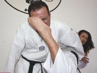 Barefoot Karate Facekicks