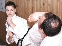 Barefoot Karate Facekicks