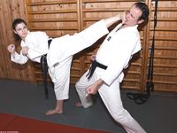 Barefoot Karate Facekicks