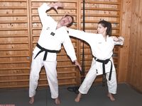Barefoot Karate Facekicks