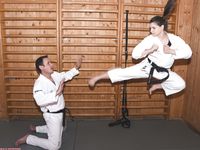 Barefoot Karate Facekicks