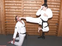 Barefoot Karate Facekicks