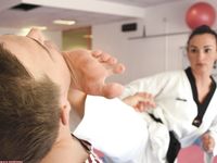 Barefoot Karate Facekicks