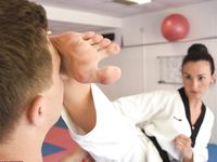 Barefoot Karate Facekicks