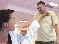 Barefoot Karate Facekicks