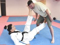 Barefoot Karate Facekicks