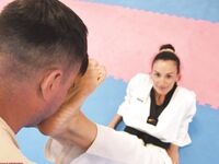 Barefoot Karate Facekicks