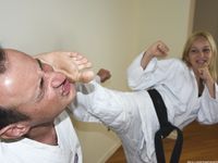 Barefoot Karate Facekicks