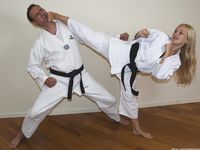 Barefoot Karate Facekicks