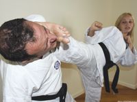 Barefoot Karate Facekicks
