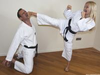Barefoot Karate Facekicks