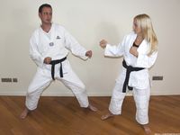 Barefoot Karate Facekicks