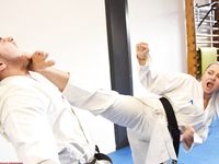 Barefoot Karate Facekicks