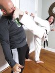 Barefoot Karate Facekicks