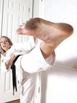 Barefoot Karate Facekicks