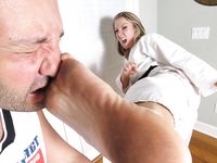 Barefoot Karate Facekicks