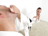 Barefoot Karate Facekicks