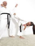 Barefoot Karate Facekicks