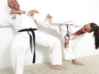 Barefoot Karate Facekicks