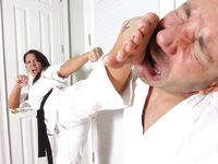 Barefoot Karate Facekicks