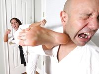 Barefoot Karate Facekicks