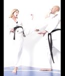 Barefoot Karate Facekicks