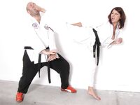 Barefoot Karate Facekicks