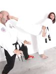 Barefoot Karate Facekicks