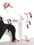Barefoot Karate Facekicks