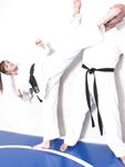Barefoot Karate Facekicks